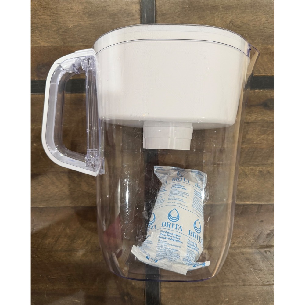 Brita Water Filter Pitcher Large Capacity Clear White with New Sealed Filter